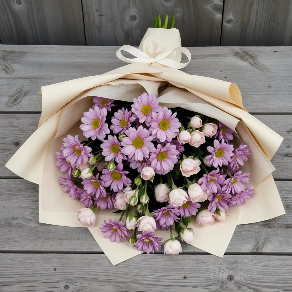 Букет цветов из: Розы и Хризантемы в Щелкане