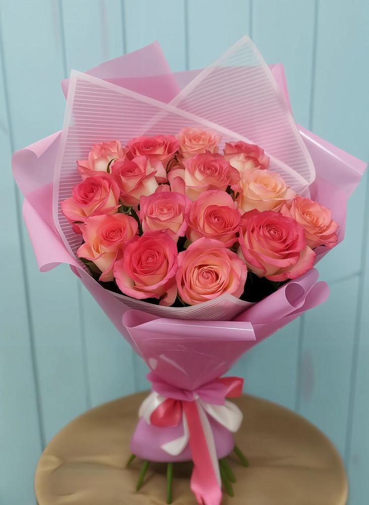 Букет 15 Розовых роз Равель в Щелкане
