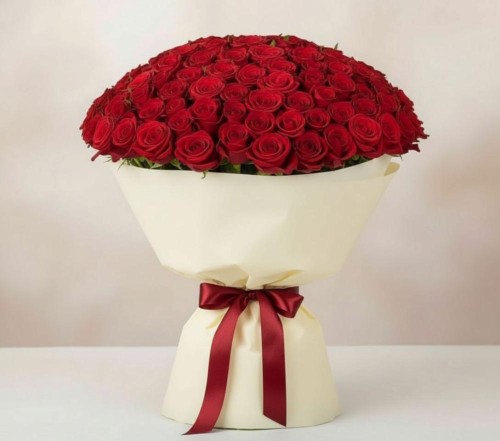 Букет 101 Красная роза Милано в Щелкане
