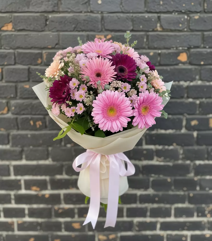 Букет цветов из: Герберы и Хризантемы в Щелкане