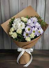 Букет цветов из:  Хризантемы и Розы в Щелкане