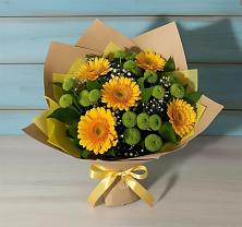Букет цветов из:  Герберы и Хризантемы в Щелкане