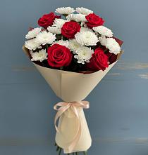 Букет цветов из:  Розы и Хризантемы в Щелкане