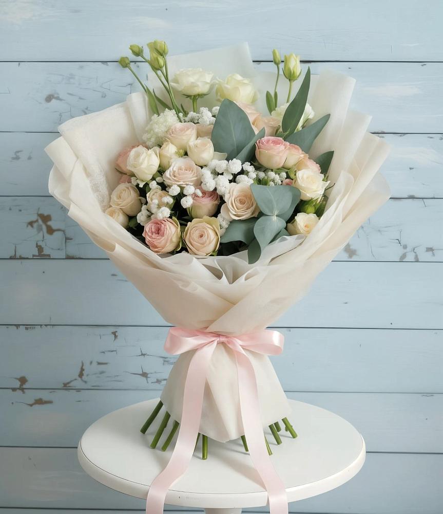 Букет цветов из: Розы и Лизиантусы в Щелкане