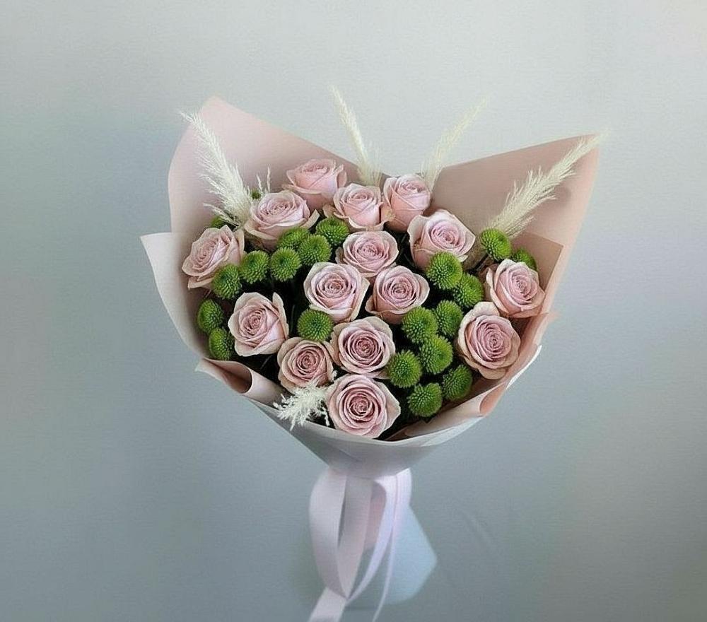 Букет цветов из: Розы и Хризантемы в Щелкане