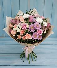 Букет цветов из:  Хризантемы, Розы и Альстромерии в Щелкане