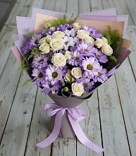 Букет цветов из:  Хризантемы и Розы в Щелкане